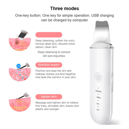 Skin Scrubber Ultrasonique pour un Nettoyage et Lifting du Visage