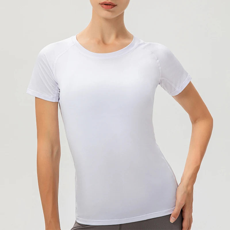 T-shirt de Compression Femme à Manches Courtes - Yoga et Fitness