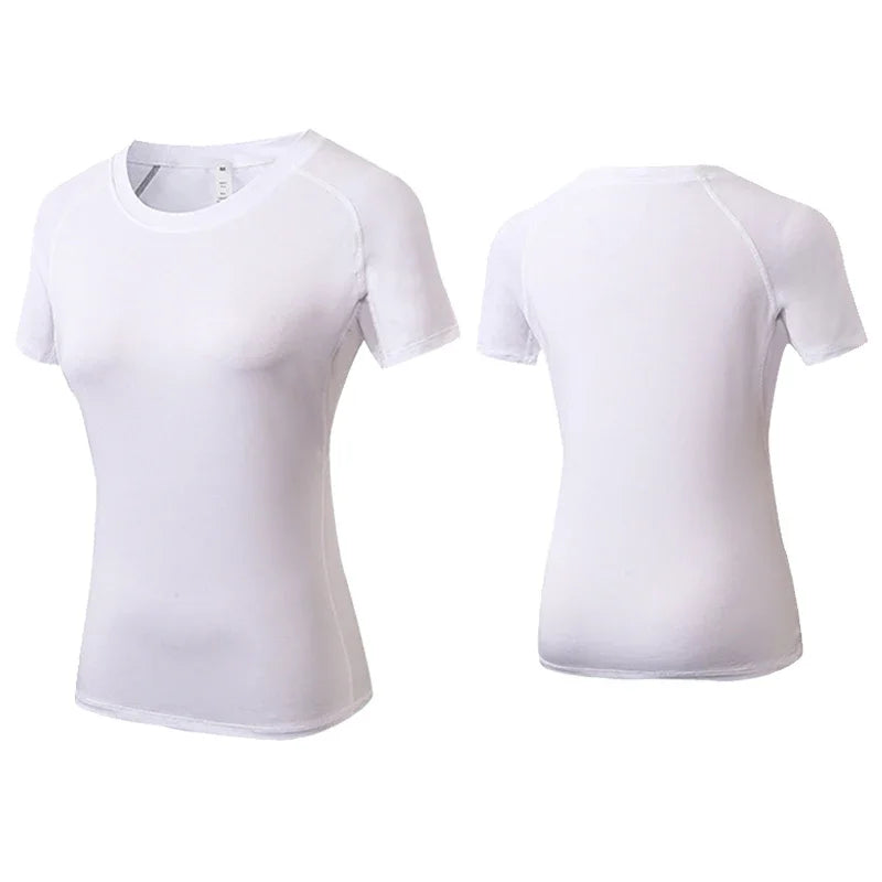 T-shirt de Compression Femme à Manches Courtes - Yoga et Fitness