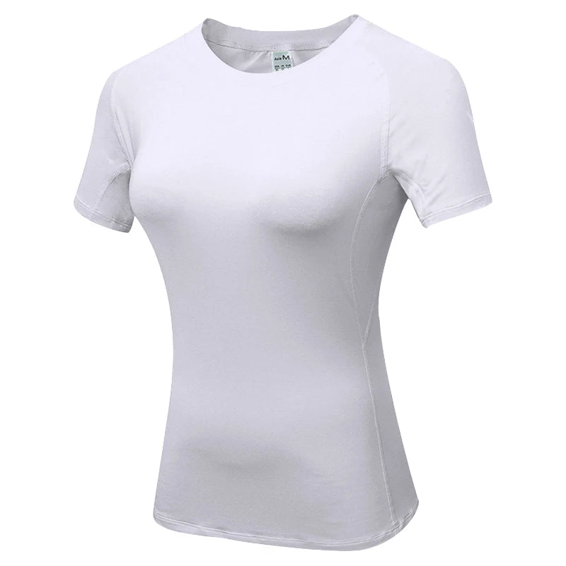 T-shirt de Compression Femme à Manches Courtes - Yoga et Fitness